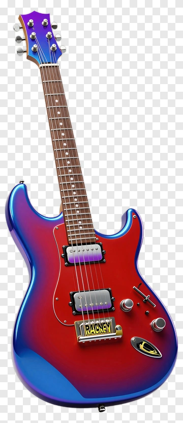 Electric Guitar With Colorful Gradient Finish PNG