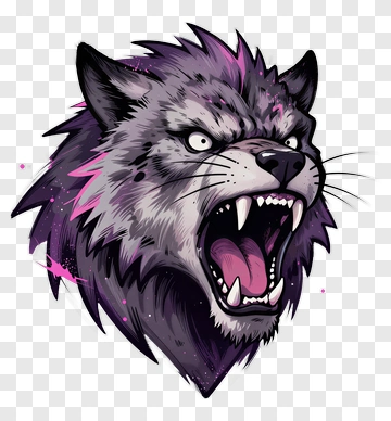 Angry Wolf Head Illustration PNG