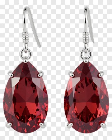 Red Teardrop Earrings PNG