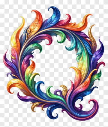 Colorful Decorative Floral Wreath PNG