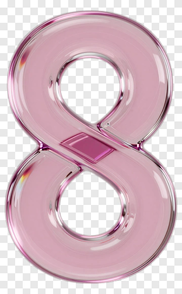 Pink Number 8 PNG