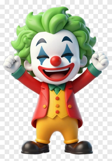 Cartoon Clown Celebrating With Raised Arms PNG