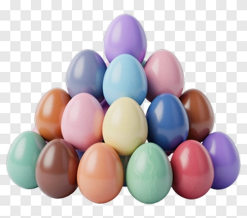 Colorful Easter Eggs Piled Together PNG