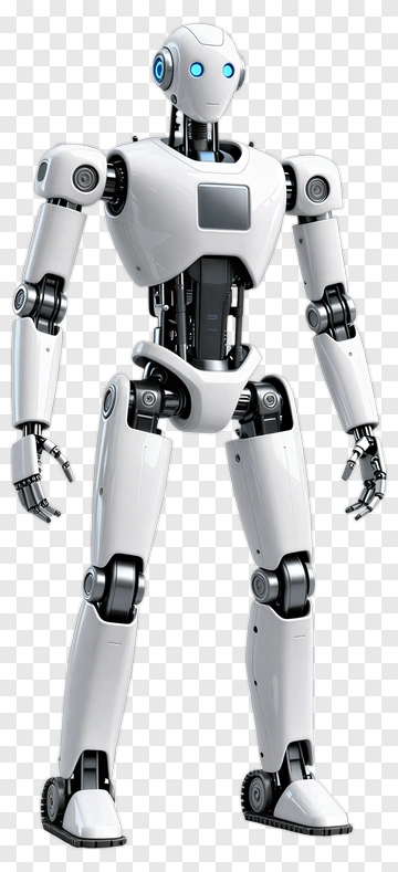 3D Robot With Blue Eyes PNG