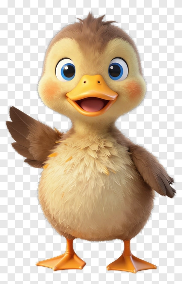 Cartoon Duckling Smiling And Waving PNG