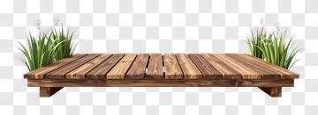 Wooden Platform With Grass PNG