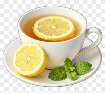Cup Of Lemon Tea With Fresh Mint PNG