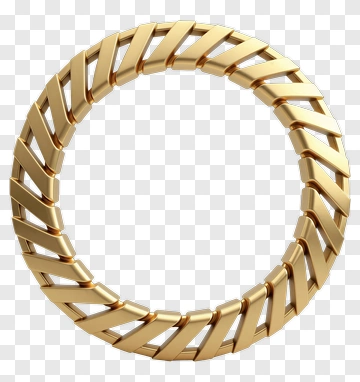 Gold Chain Link Circle PNG