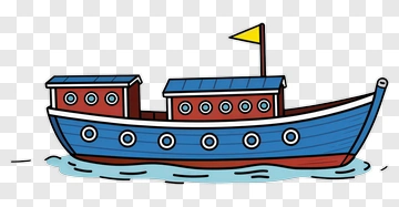 Colorful Cartoon Boat PNG