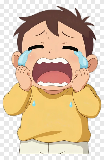 Crying Child In Yellow Sweater PNG