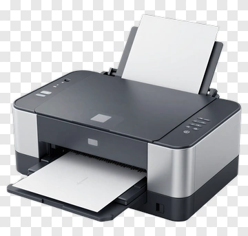 Printer With Paper Output PNG