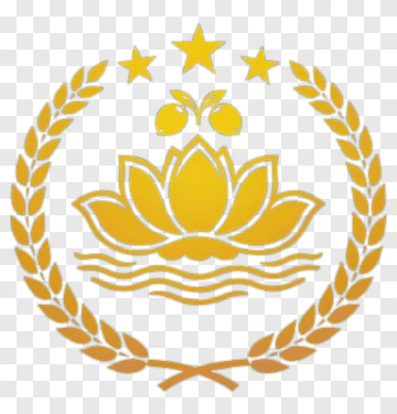 Golden Lotus Flower Emblem PNG