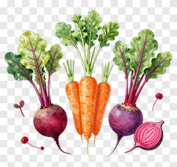 Colorful Vegetables With Carrots And Beets PNG