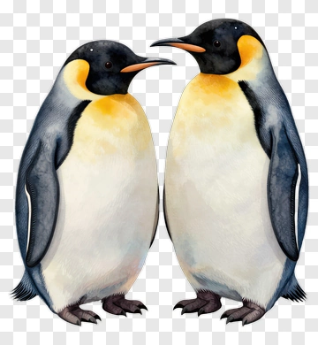 Emperor Penguins Facing Each Other PNG