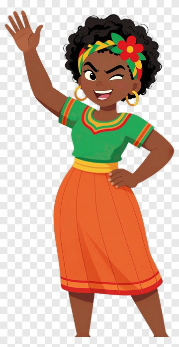 Cartoon Woman Waving Hello PNG