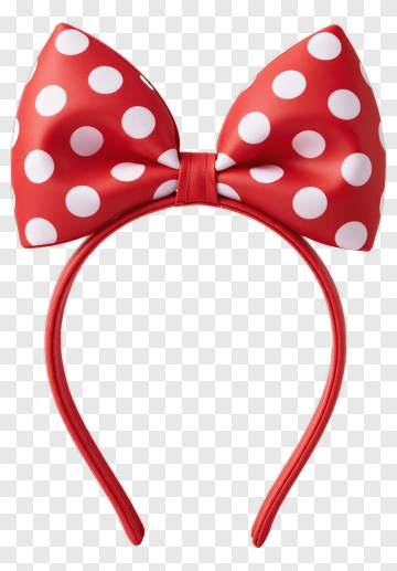 Red Polka Dot Bow Headband PNG