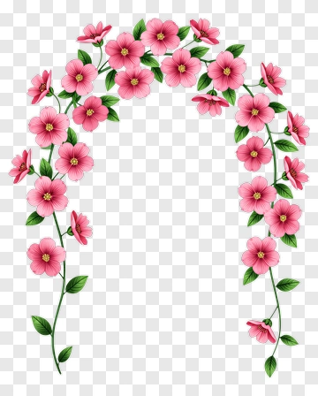 Floral Arch With Pink Flowers PNG