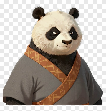 3D Panda Character In Traditional Clothing PNG