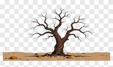 Dead Tree In A Desert Landscape PNG