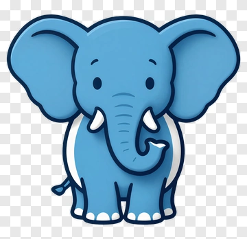 Cartoon Blue Elephant PNG
