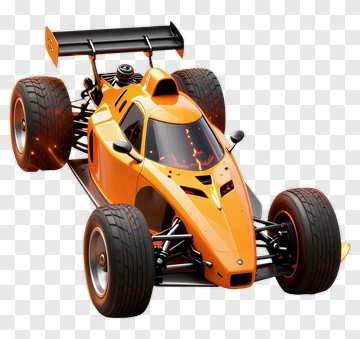 3D Orange Racing Car PNG