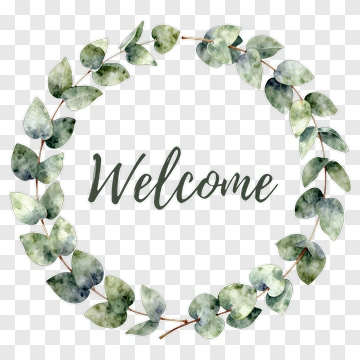 Welcome Wreath With Green Leaves PNG