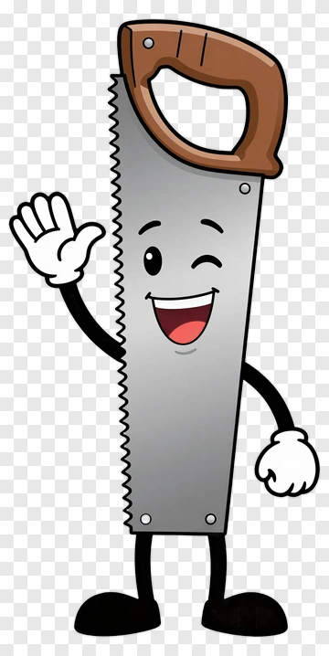 Cartoon Saw Waving Hello PNG