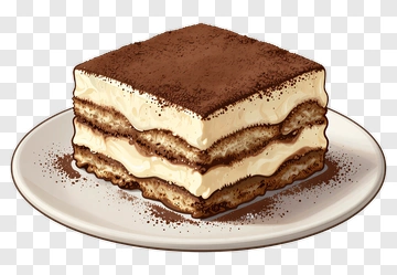 Tiramisu Dessert On A Plate PNG