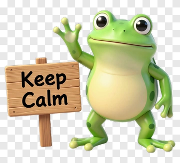 Cartoon Frog Holding A Keep Calm Sign PNG