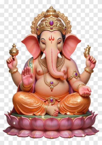 Colorful Lord Ganesha Statue PNG