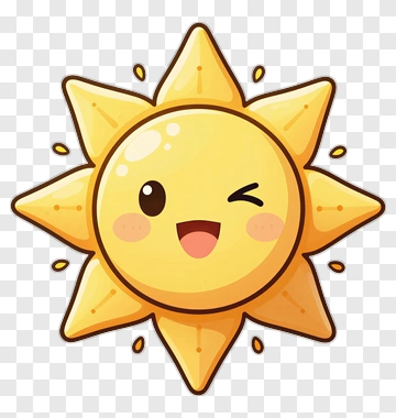 Cartoon Sun Winking PNG