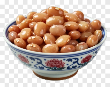 Bowl Of Brown Candied Nuts PNG