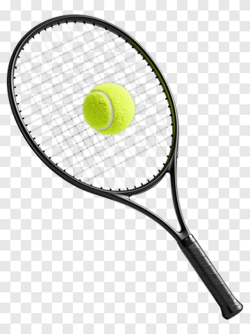 Tennis Racket With A Yellow Ball PNG