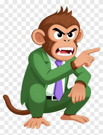 Angry Cartoon Monkey In A Suit PNG