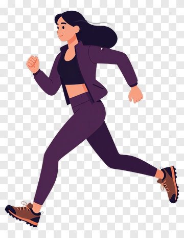 Running Woman In Athletic Outfit PNG
