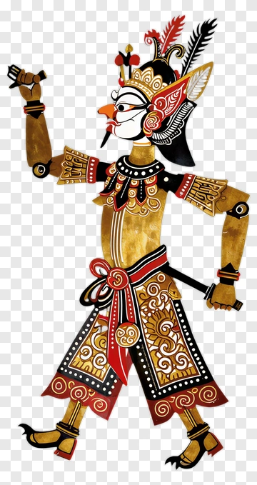Traditional Indonesian Wayang Kulit Puppet PNG
