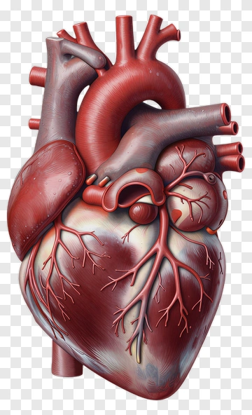 Realistic Human Heart Anatomy Illustration PNG