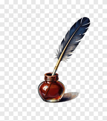 Ink Bottle With Quill Pen PNG
