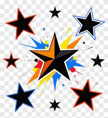 Colorful Star Burst Design PNG