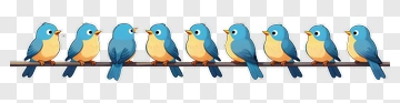 Cartoon Bluebird Sitting On A Branch PNG