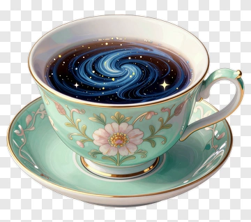 Teacup With A Galaxy Design PNG