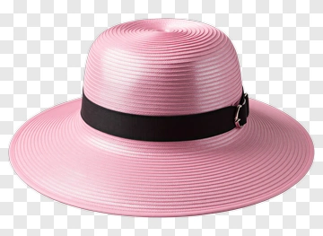 Pink Wide-Brimmed Hat PNG