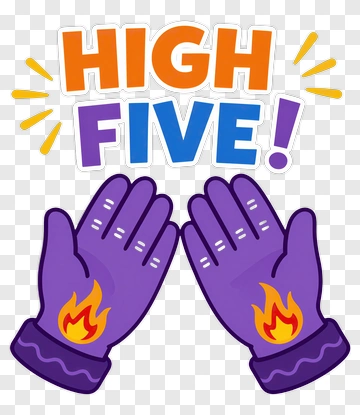 Cartoon High Five Gloves PNG