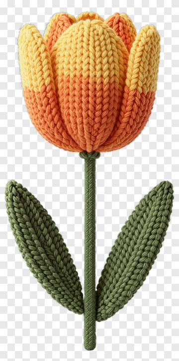 Colorful Felt Tulip Flower PNG