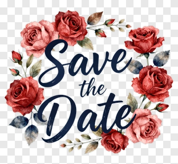Save The Date Floral Design PNG