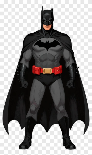 Cartoon Batman In A Black Suit With Cape PNG