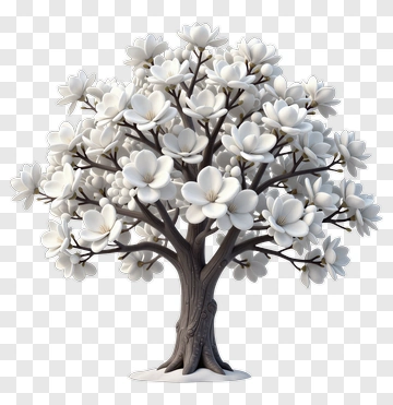Colorful Flowering Tree PNG