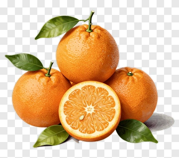 Fresh Oranges With Leaves PNG