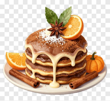 Delicious Pancakes With Orange And Cinnamon PNG