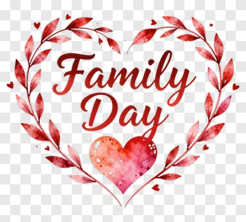 Family Day Heart Design PNG